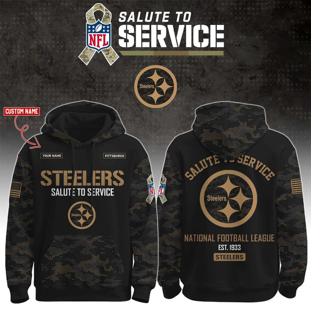Custom Pittsburgh Steelers Salute To Service 2026 Camo Hoodie Steelers Merch Gifts For Fans Custom Pittsburgh Steelers Salute To Service 2026 Camo Hoodie Steelers Merch Gifts For Fans