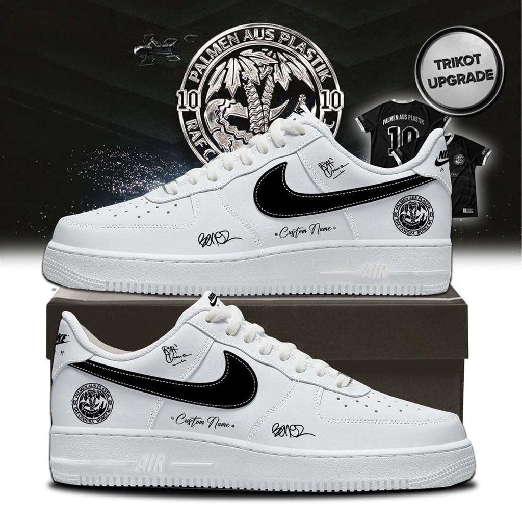 Custom RAF Camora And Bonez MC 10 Jahre Palmen aus Plastik Tour 2026 Signed White Sneakers Custom RAF Camora And Bonez MC 10 Jahre Palmen aus Plastik Tour 2026 Signed White Sneakers