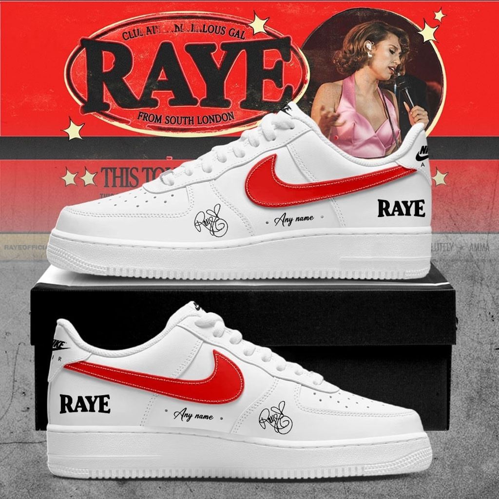 Custom Raye This Tour May Contain New Music Tour 2026 Sneakers Raye Merch White Custom Raye This Tour May Contain New Music Tour 2026 Sneakers Raye Merch White