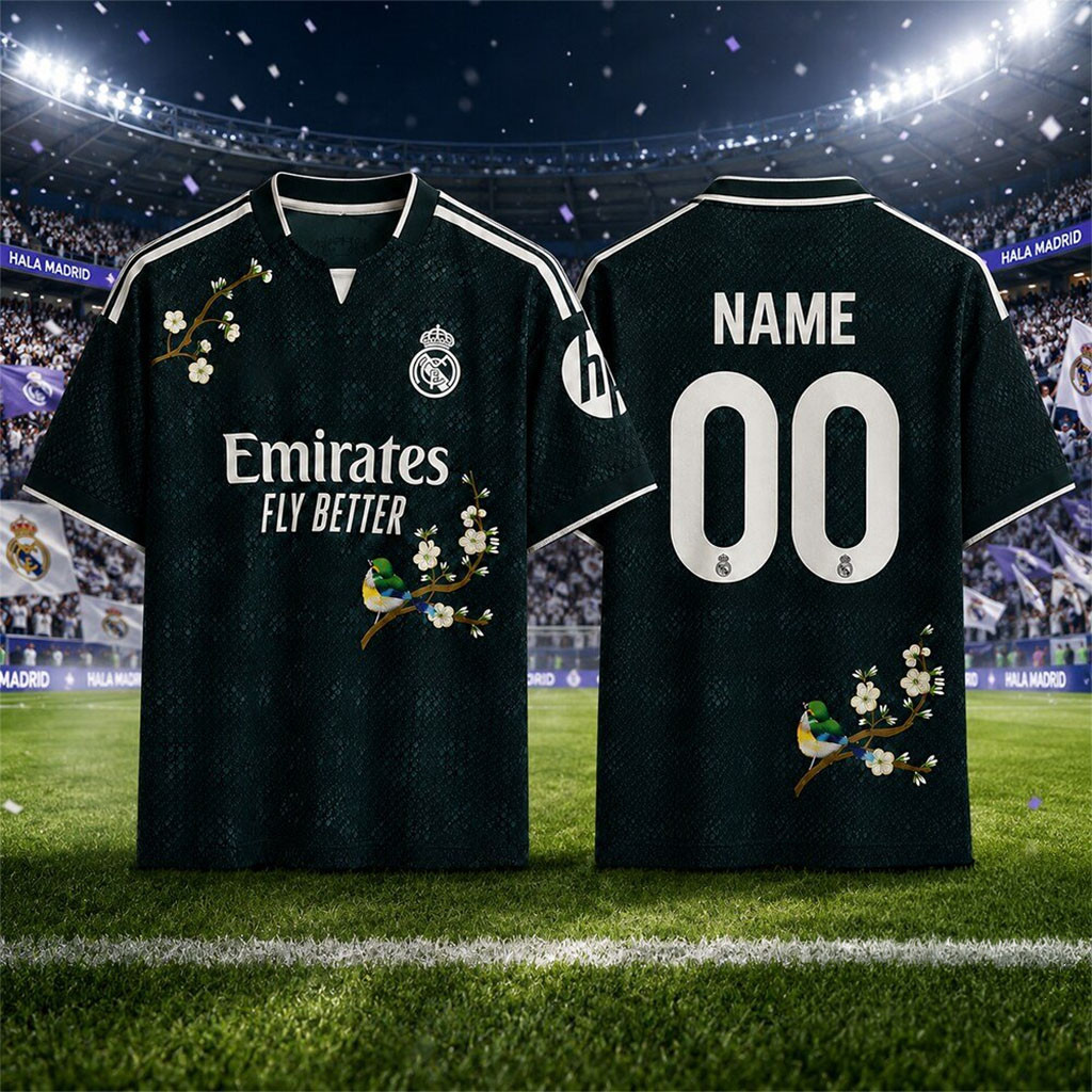 Custom Real Madrid Floral Jersey Shirt 2026 27 Real Madrid Merch Gifts For Fans