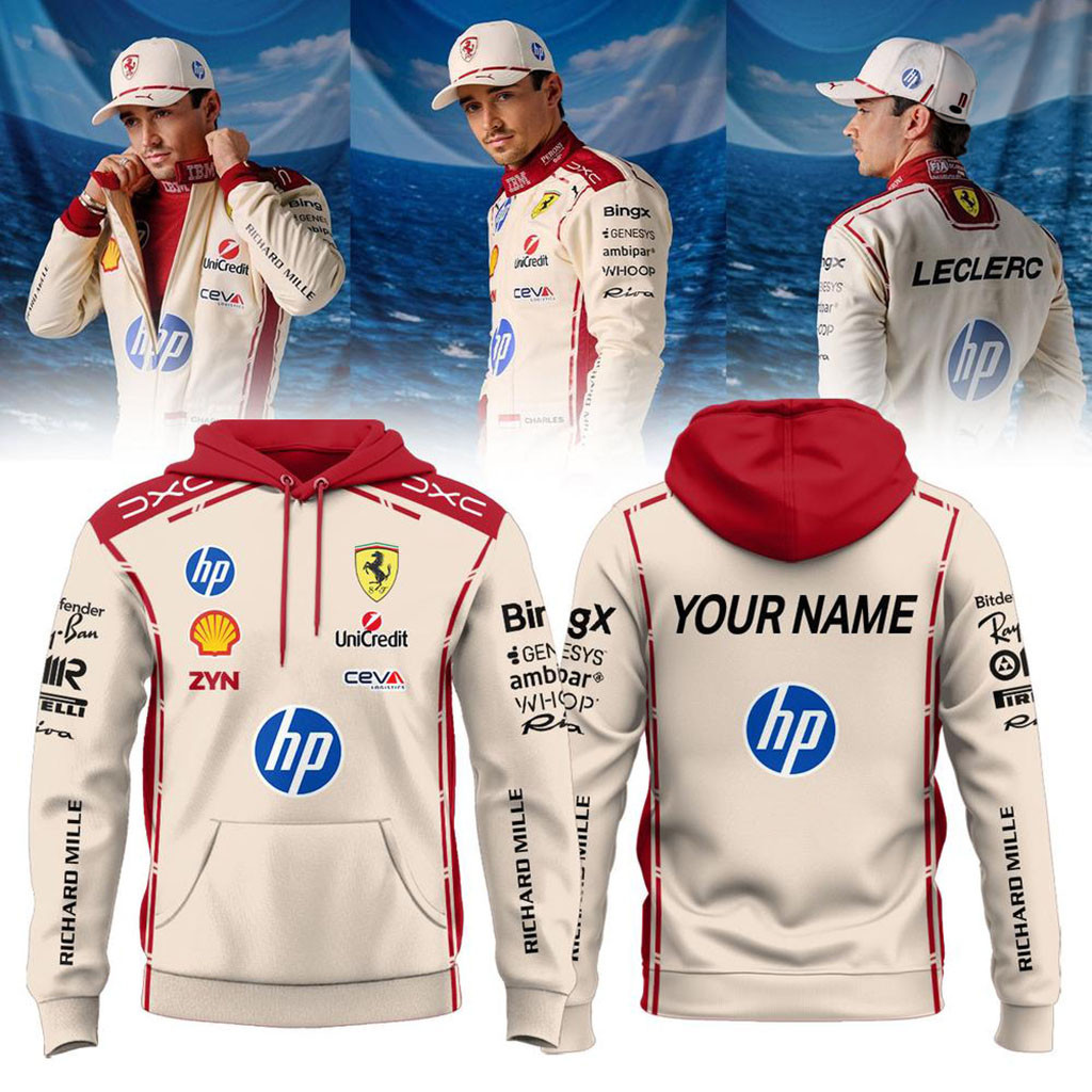 Custom Scuderia Ferrari Charles Leclerc Monaco GP F1 2026 Graphic Hoodie Scuderia Ferrari Merch
