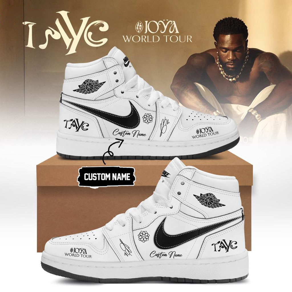 Custom Tayc Merch JOYA TOUR Signature 2026 White Shoes Music Lover Gifts For Him