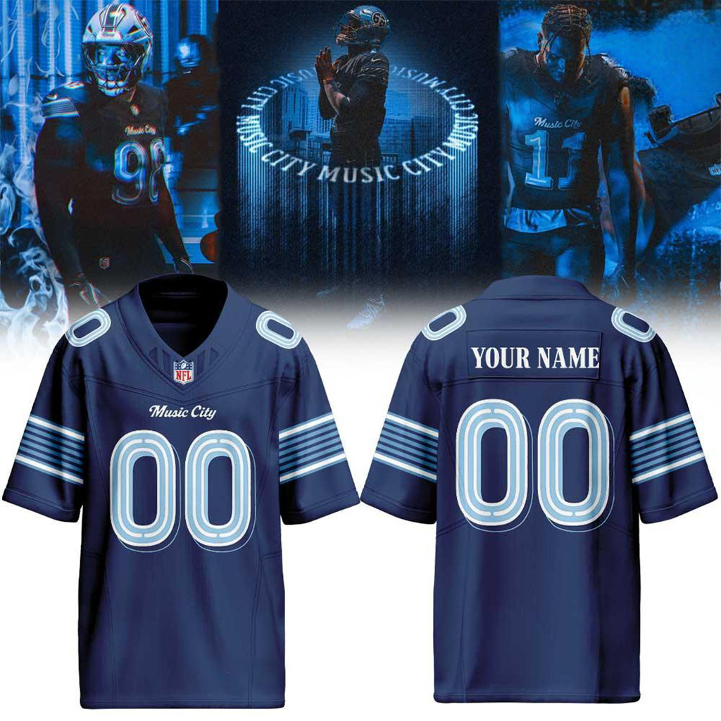Custom Tennessee Titans 2026 Rivalries Made in the Music City Football Jersey Titans Merch Custom Tennessee Titans 2026 Rivalries Made in the Music City Football Jersey Titans Merch