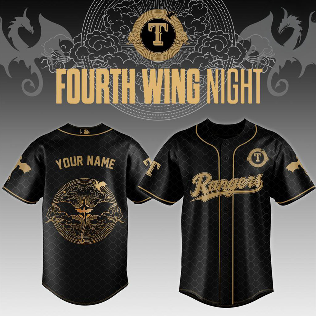 Custom Texas Rangers x Fourth Wing Night Baseball Jersey Rangers Merch Baseball Fans Gifts