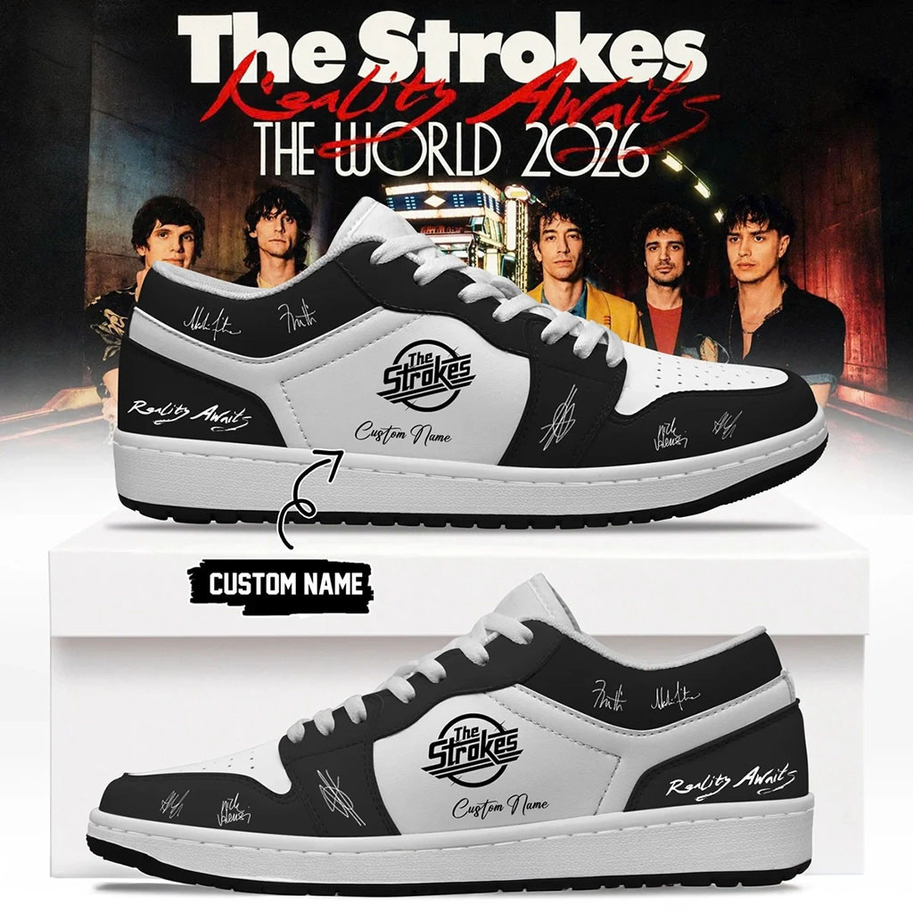 Custom The Strokes Merch Reality Awaits Tour 2026 Signature Shoes Gift Ideas For Music Lovers Custom The Strokes Merch Reality Awaits Tour 2026 Signature Shoes Gift Ideas For Music Lovers