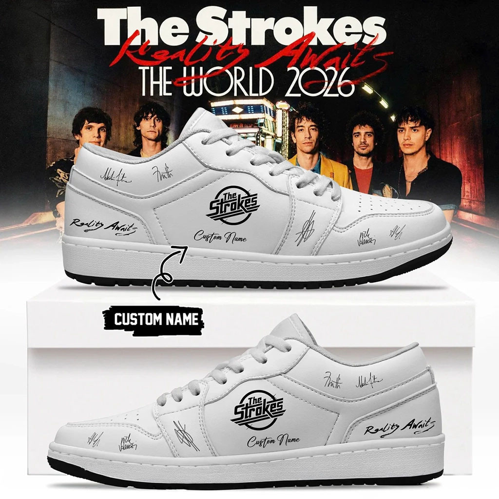 Custom The Strokes Reality Awaits Tour 2026 Signature Sneakers The Strokes Merch Gifts For Fan