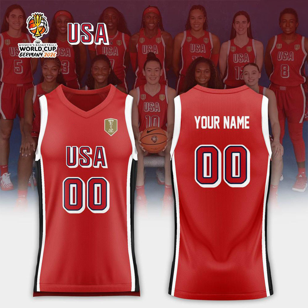Custom USA Women's Basketball 2026 FIBA World Cup Basketball Jersey Basketball Enthusiast Gifts