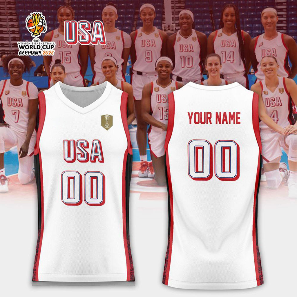 Custom USA Women's Basketball 2026 FIBA World Cup Basketball Jersey White Basketball Fan Gifts