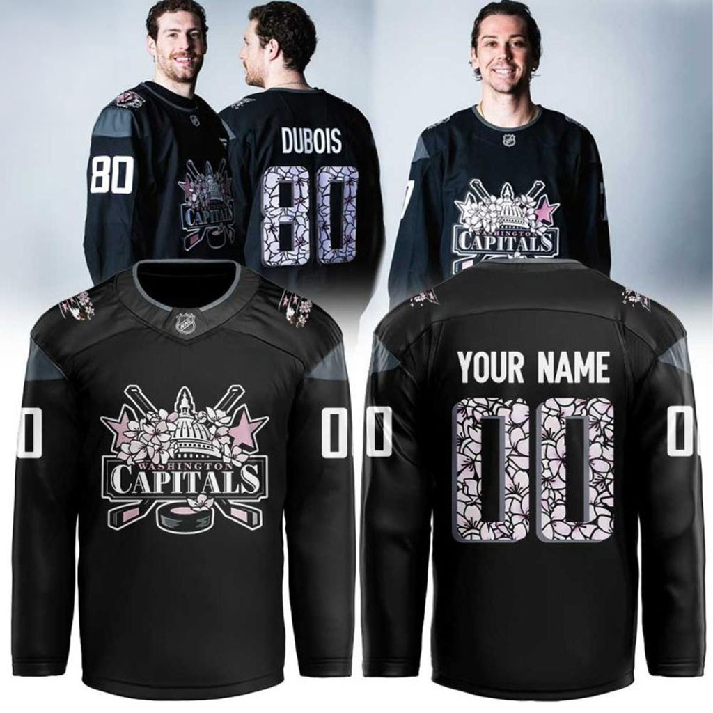 Custom Washington Capitals Cherry Blossom 2026 Hockey Jersey Capitals Merch Ice Hockey Fan Gifts