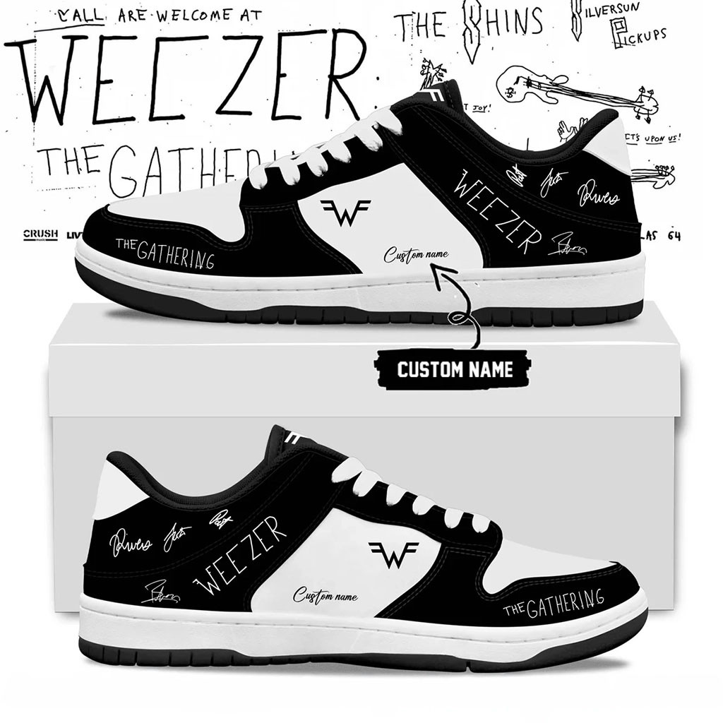 Custom Weezer Merch The Gathering World Wide Signature Sneakers Gifts For Rock Fans