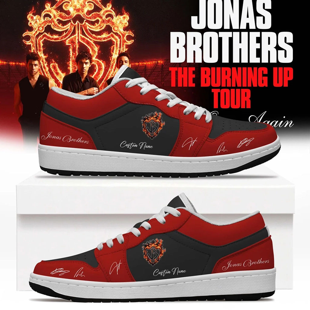 Customized Jonas Brothers Merch 2026 The Burning Up Tour Sneakers Gift For Pop Band Fan