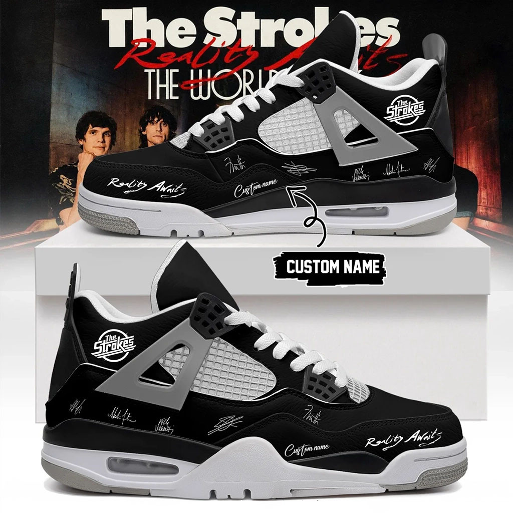 Customized The Strokes Merch Reality Awaits Tour 2026 Signature Sneakers Gifts For Music Lovers