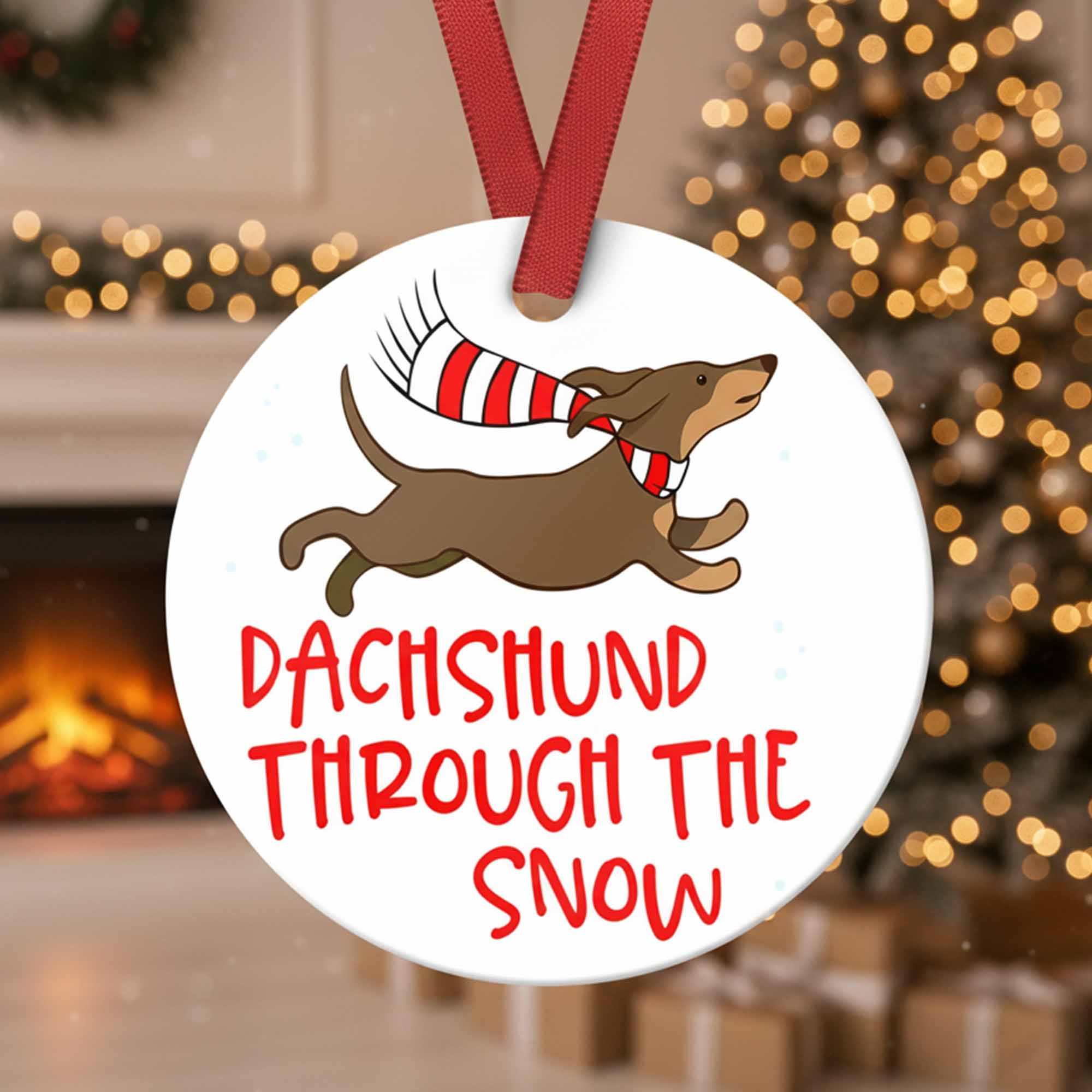 Dachshund Through The Snow Ornament
