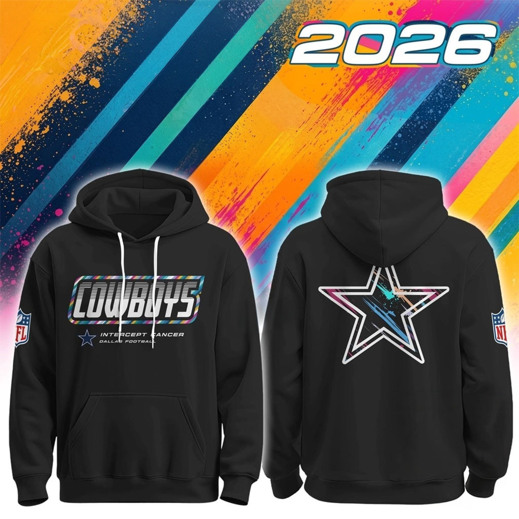 Dallas Cowboys 2026 Crucial Catch Black Hoodie Cowboys Merch Football Fan Gift Ideas