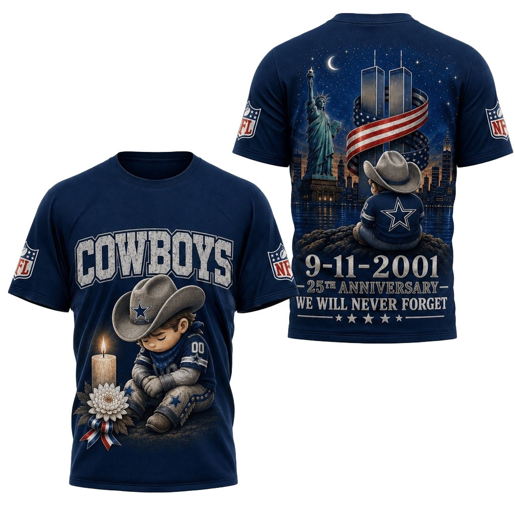 Dallas Cowboys 9 11 25th Anniversary Never Forget Memorial T-Shirt Cowboys Merch Brother Gifts