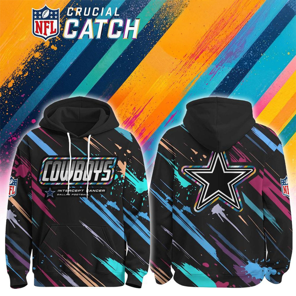 Dallas Cowboys Crucial Catch 2026 Intercept Cancer Hoodie NFL Crucial Catch Merch Gift For Fan