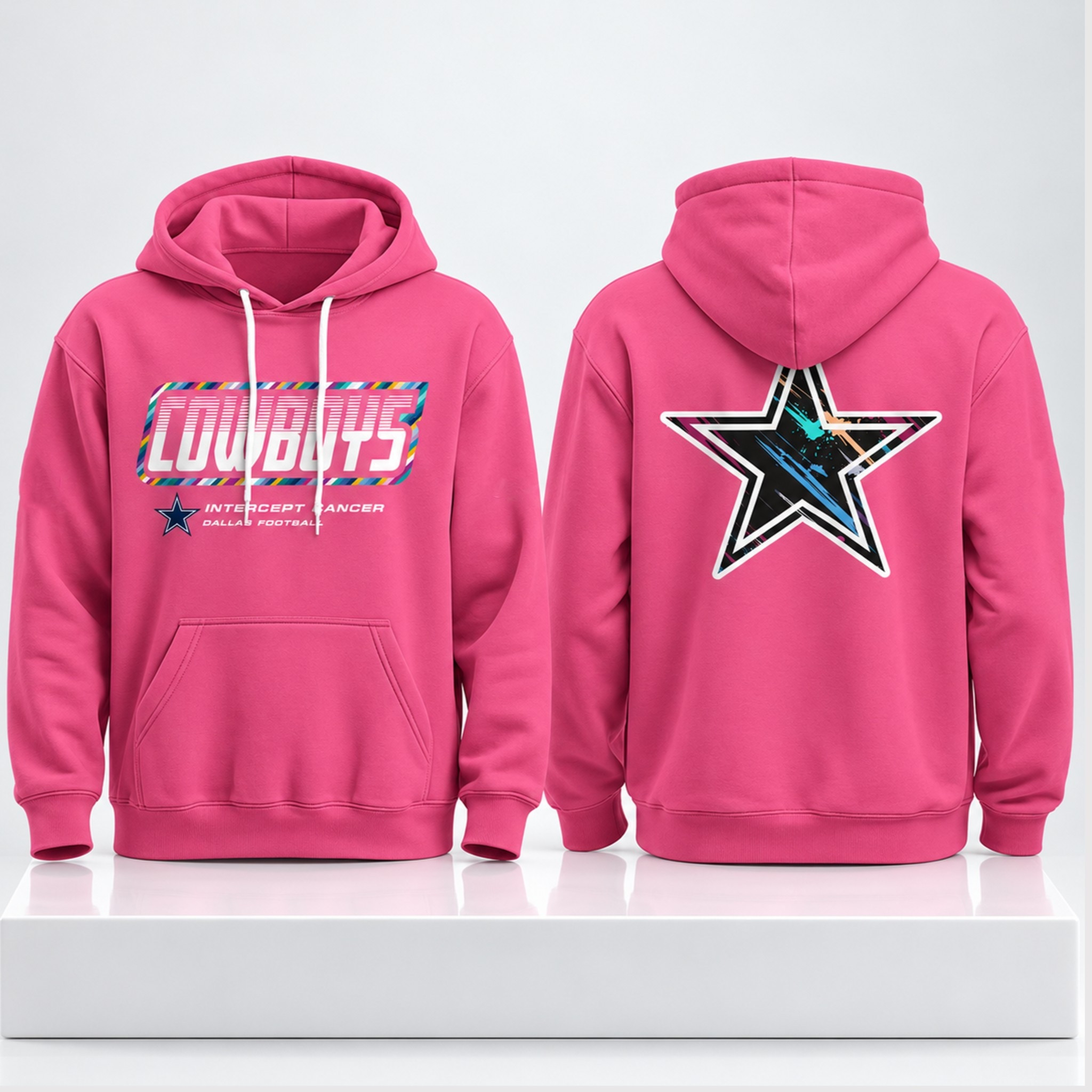 Dallas Cowboys Crucial Catch Pink 2026 Hoodie NFL Crucial Catch Merch Gifts For Football Fan