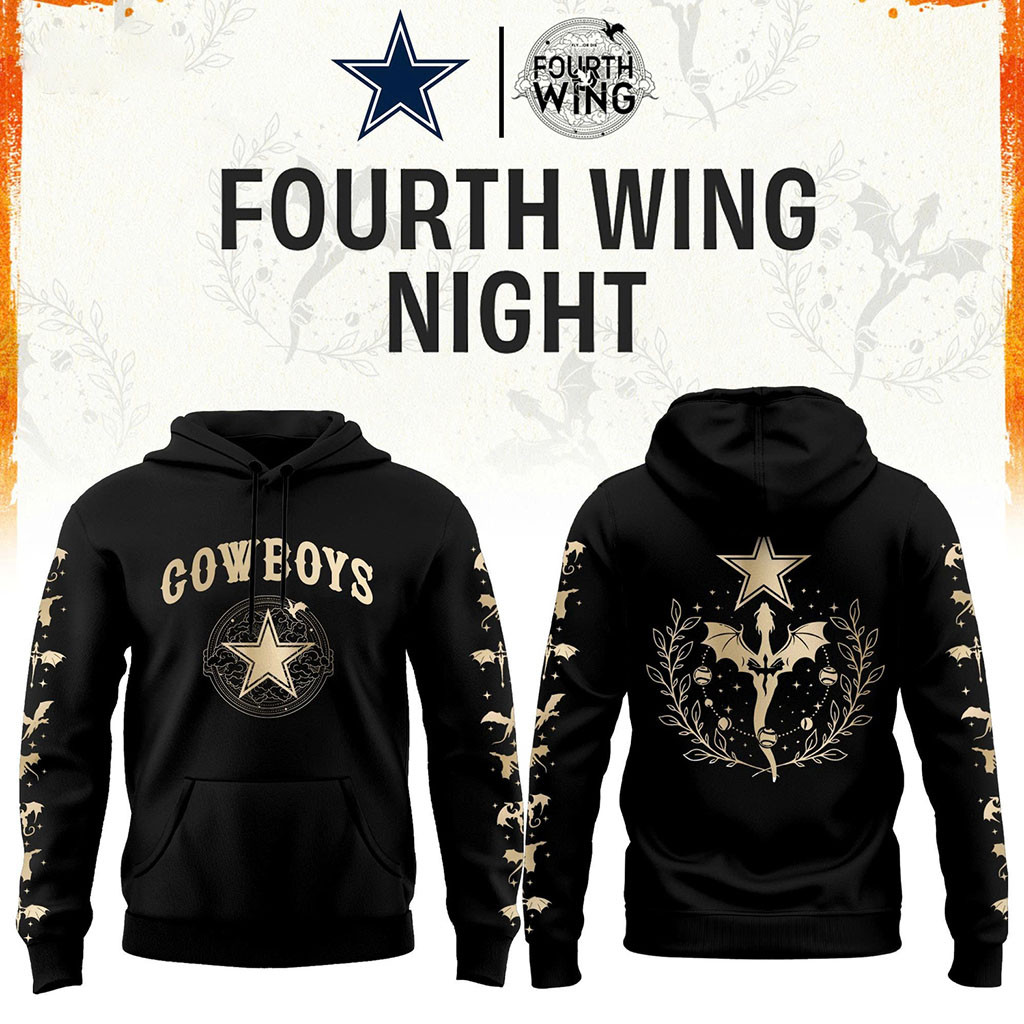 Dallas Cowboys Dragon Wing Fantasy Night 2026 Black Hoodie Dallas Football Merch Fan Gifts