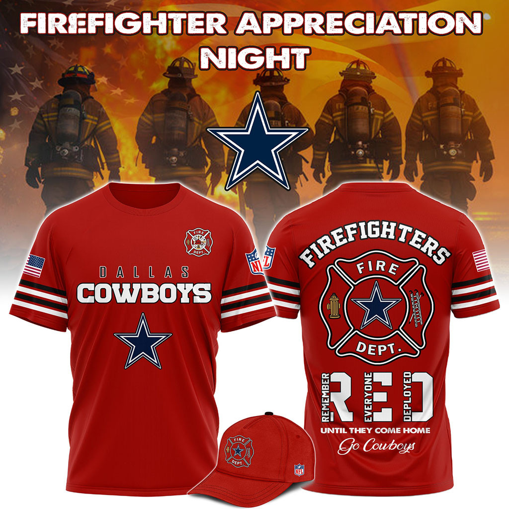 Dallas Cowboys Firefighter Appreciation Night 2026 T-Shirt Dallas Cowboys Merch Fireman Gifts Dallas Cowboys Firefighter Appreciation Night 2026 T-Shirt Dallas Cowboys Merch Fireman Gifts