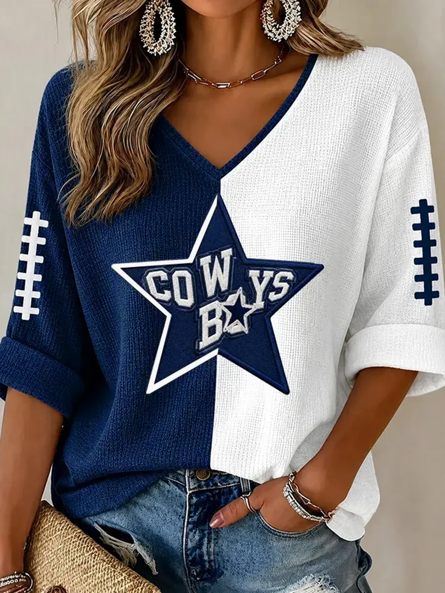 Dallas Cowboys Game Day V-Neck Long Sleeve Shirt Cowboys Merch Dallas Football Fan Presents Dallas Cowboys Game Day V-Neck Long Sleeve Shirt Cowboys Merch Dallas Football Fan Presents