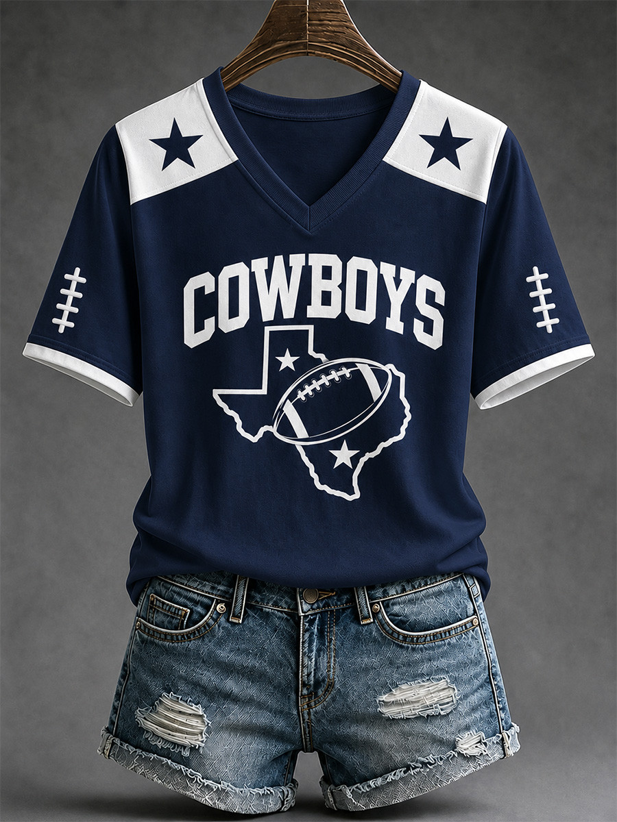 Dallas Cowboys Game Day V-Neck Shirt Dallas Cowboys Merch Game Day Gifts For Fan