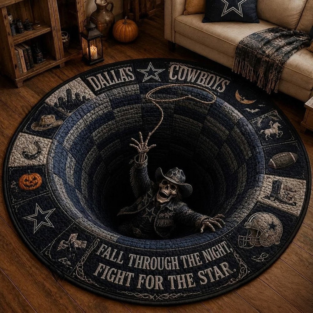 Dallas Cowboys Merch 2026 Monster Halloween Quilted Round Mat Living Decor Ideas Gifts For Fan