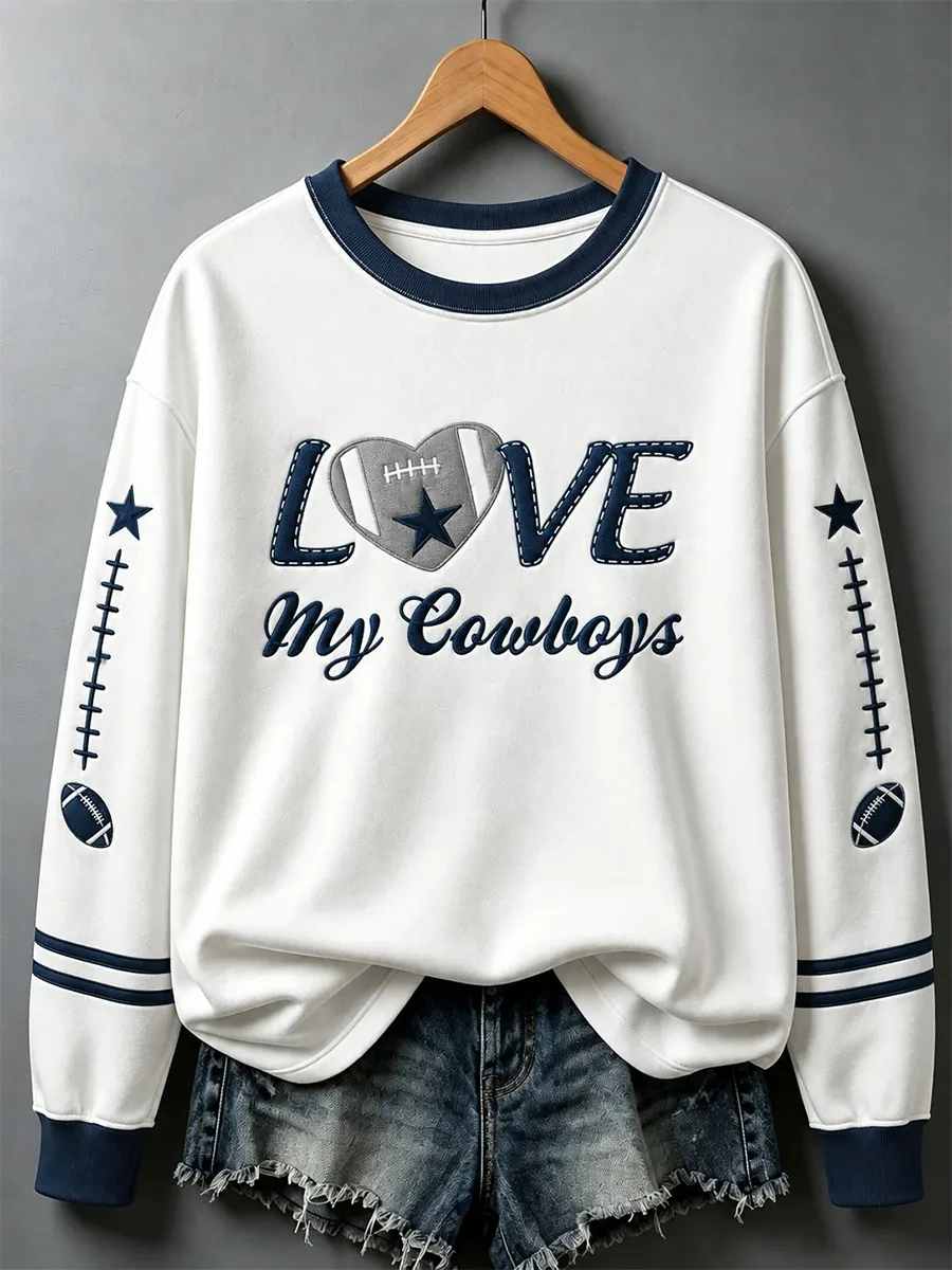 Dallas Cowboys Merch Dallas Football Long Sleeve Shirt Love My Cowboys Apparel Game Day Gifts