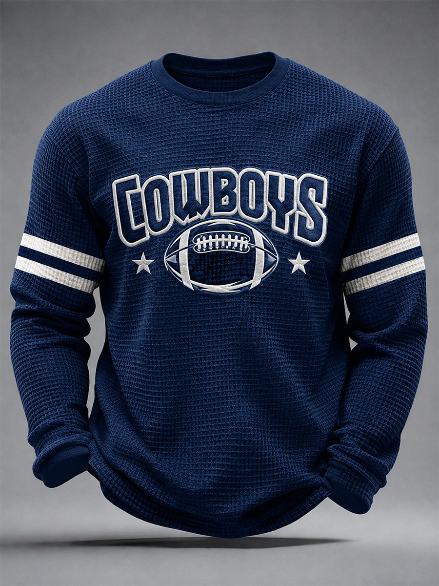 Dallas Cowboys Merch Dallas Football Long Sleeve Shirt Navy Game Day Crewneck Cowboys Fan Gift