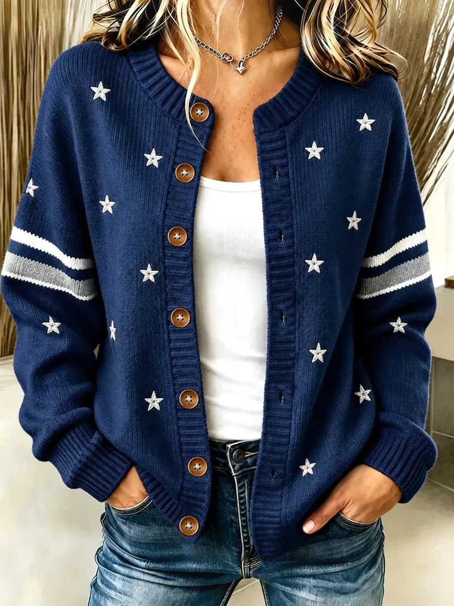 Dallas Cowboys Merch Dallas Football Stars Cardigan Women Gifts For Game Day