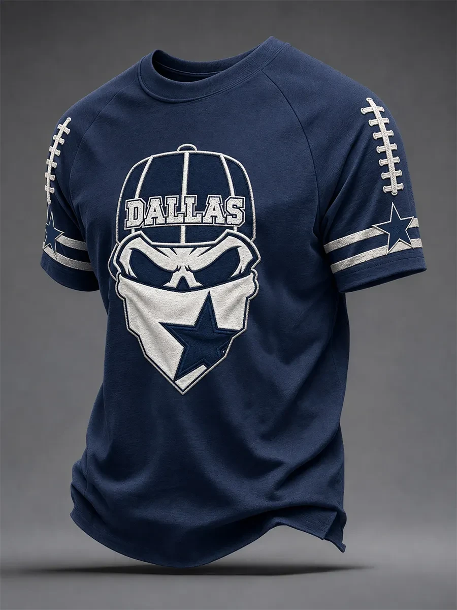 Dallas Cowboys Merch Football Game Day Shirt Skull Bandana T-Shirt Football Lovers Gift