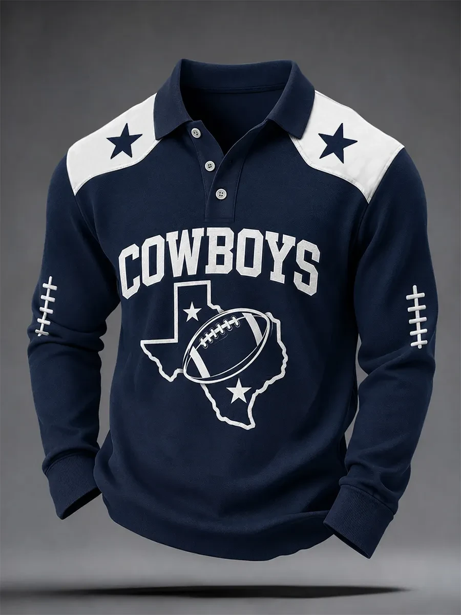 Dallas Cowboys Merch Game Day Dallas Football Long Sleeve Polo Shirt Gifts For Football Fan Dallas Cowboys Merch Game Day Dallas Football Long Sleeve Polo Shirt Gifts For Football Fan