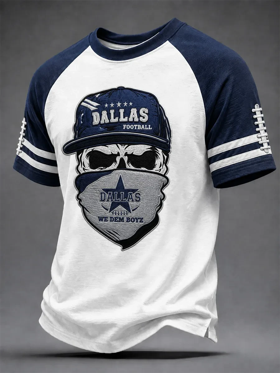 Dallas Cowboys Merch Game Day Football T-Shirt Skull Cowboy Bandana Tee Gifts For Football Fan