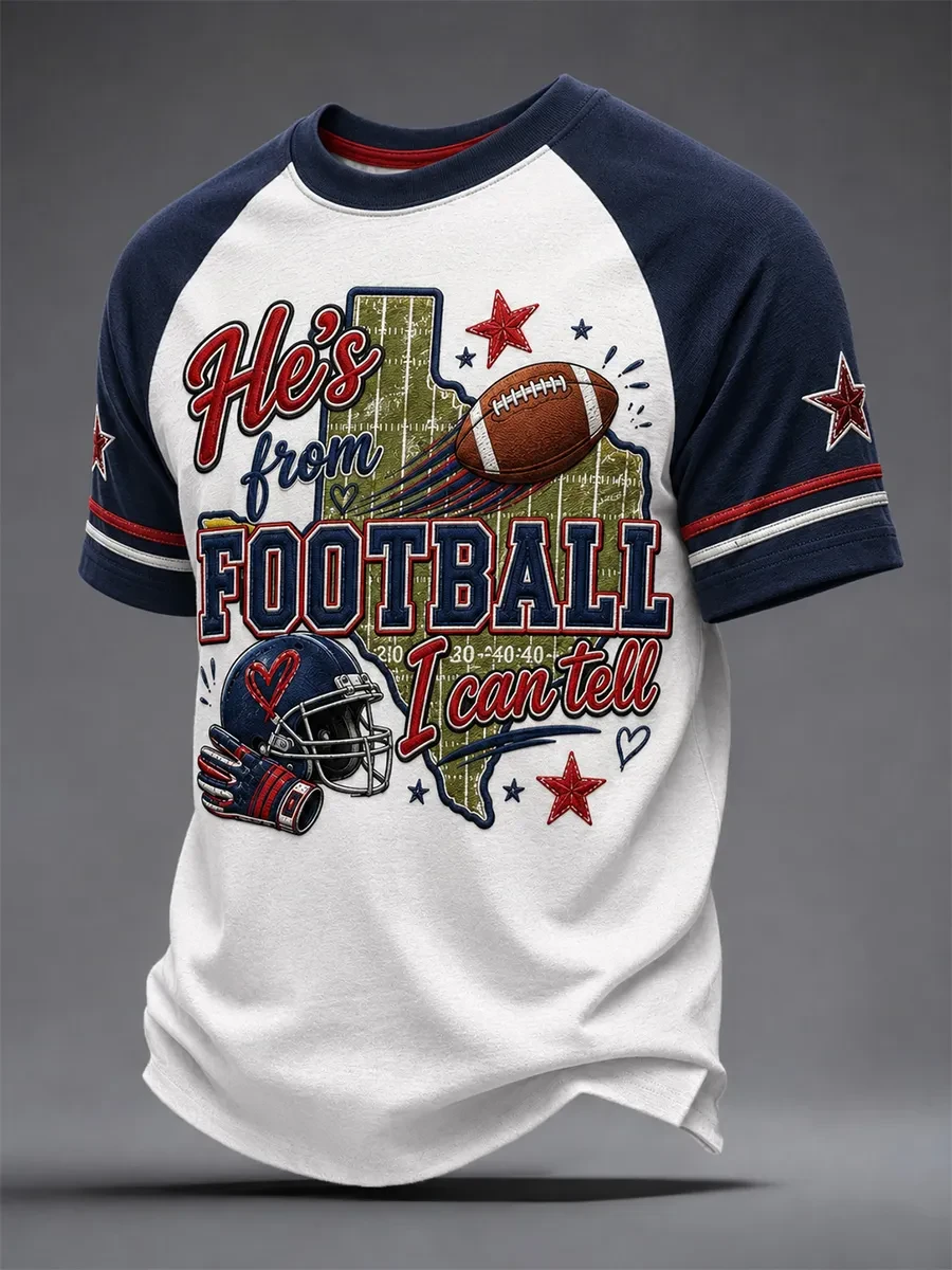 Dallas Cowboys Merch He's From Football T-Shirt Game Day Gifts For Dallas Football Fan