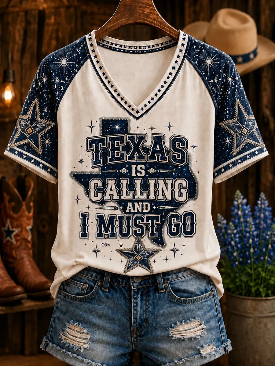 Dallas Cowboys Merch Texas Is Calling And I Must Go V-Neck Shirt Dallas Football Game Day Gear Dallas Cowboys Merch Texas Is Calling And I Must Go V-Neck Shirt Dallas Football Game Day Gear