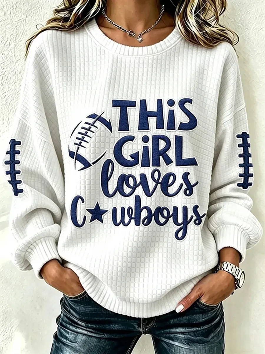 Dallas Cowboys Merch This Girl Loves Cowboys Sweatshirt Dallas Football Clothing Fans Gifts