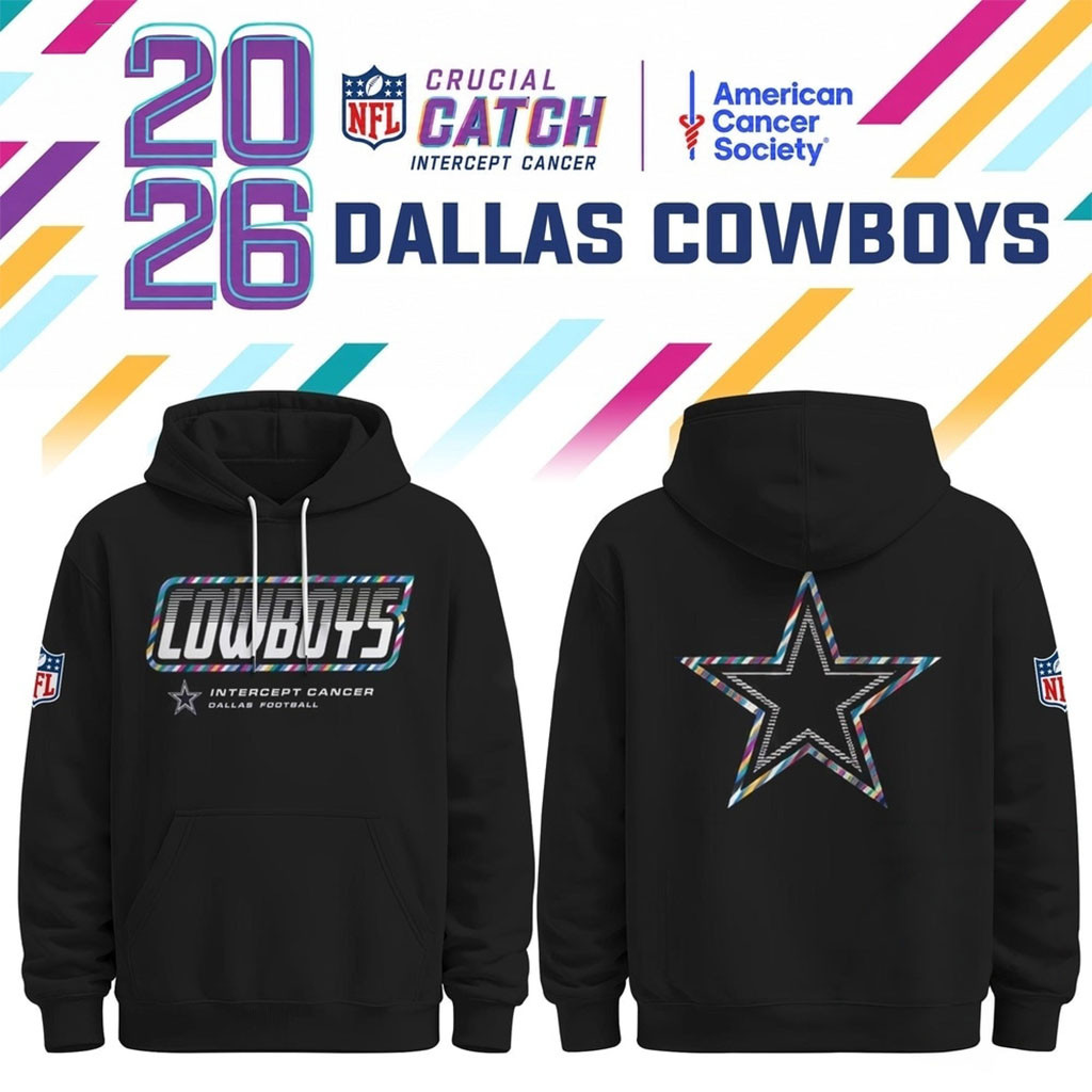 Dallas Cowboys NFL Crucial Catch 2026 Black Hoodie Dallas Cowboys Merch Football Fan Gifts
