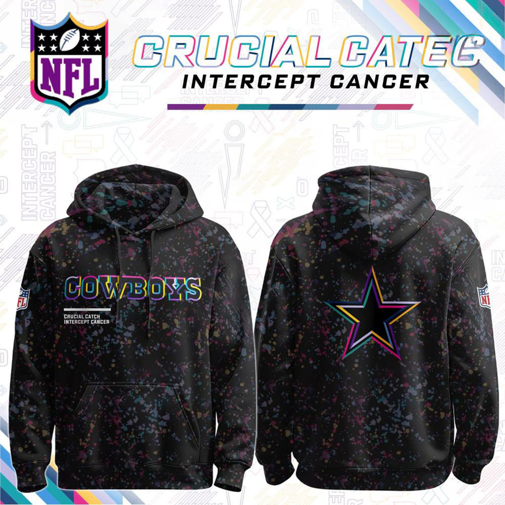 Dallas Cowboys NFL Crucial Catch 2026 Intercept Cancer Hoodie NFL Crucial Catch Merch Fan Gift