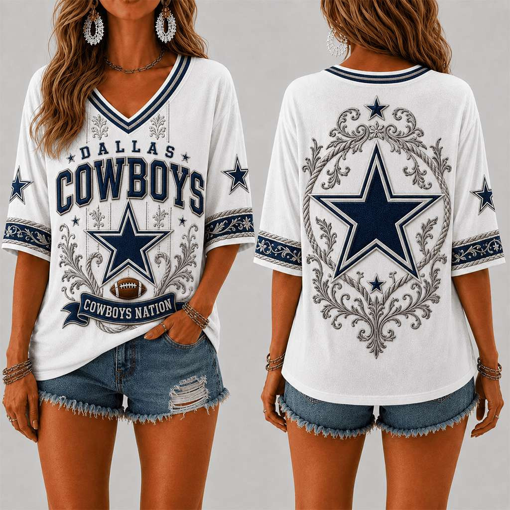 Dallas Cowboys V-Neck Shirt Cowboys Nation Shirts Dallas Football Merch Gift For Fans