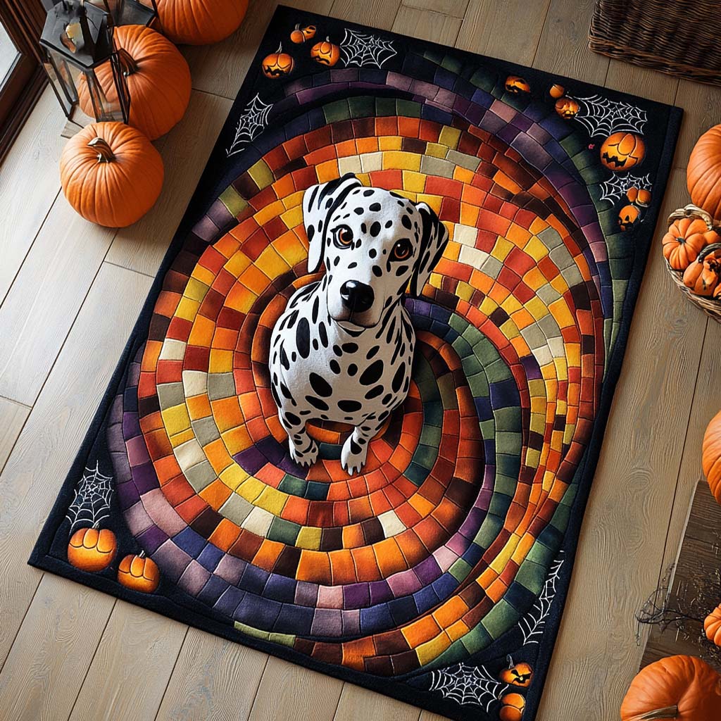 Dalmatian Pumpkin Spiral Area Rug Horror Themed Area Rugs Halloween Themed Presents