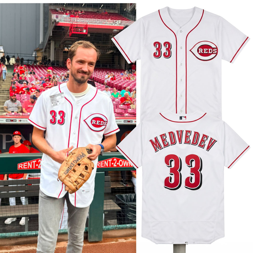 Daniil Medvedev Cincinnati Reds Baseball Jersey No 33 Jersey Cincinnati Reds Merch Fan Gifts