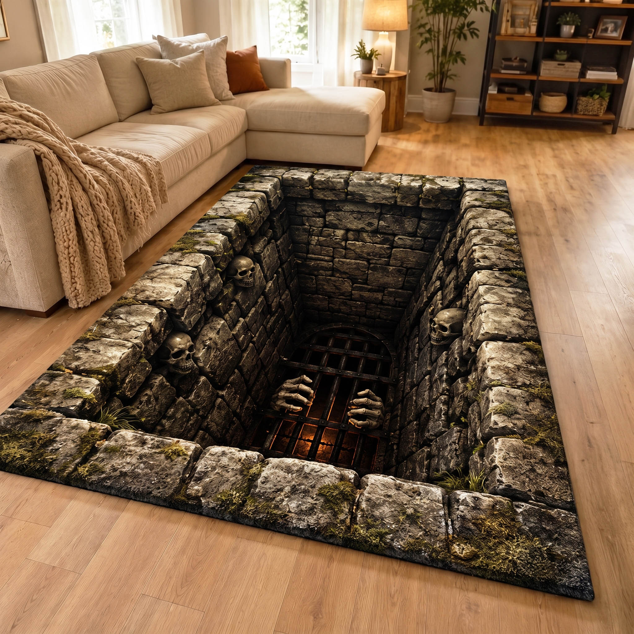 Dark Descent Area Rug Ghost Home Decor Cute Halloween Presents