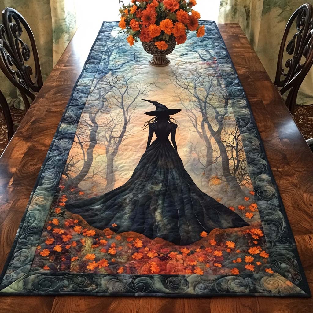 Dark Enchantment Quilted Table Runner Dining Room Decor Spooky Gifts