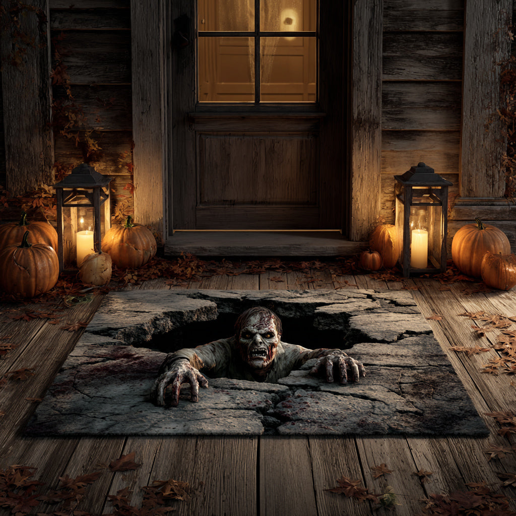 Dark Zombie Gate Doormat Spooky Welcome Mat Front Porch Decor Best Halloween Gifts