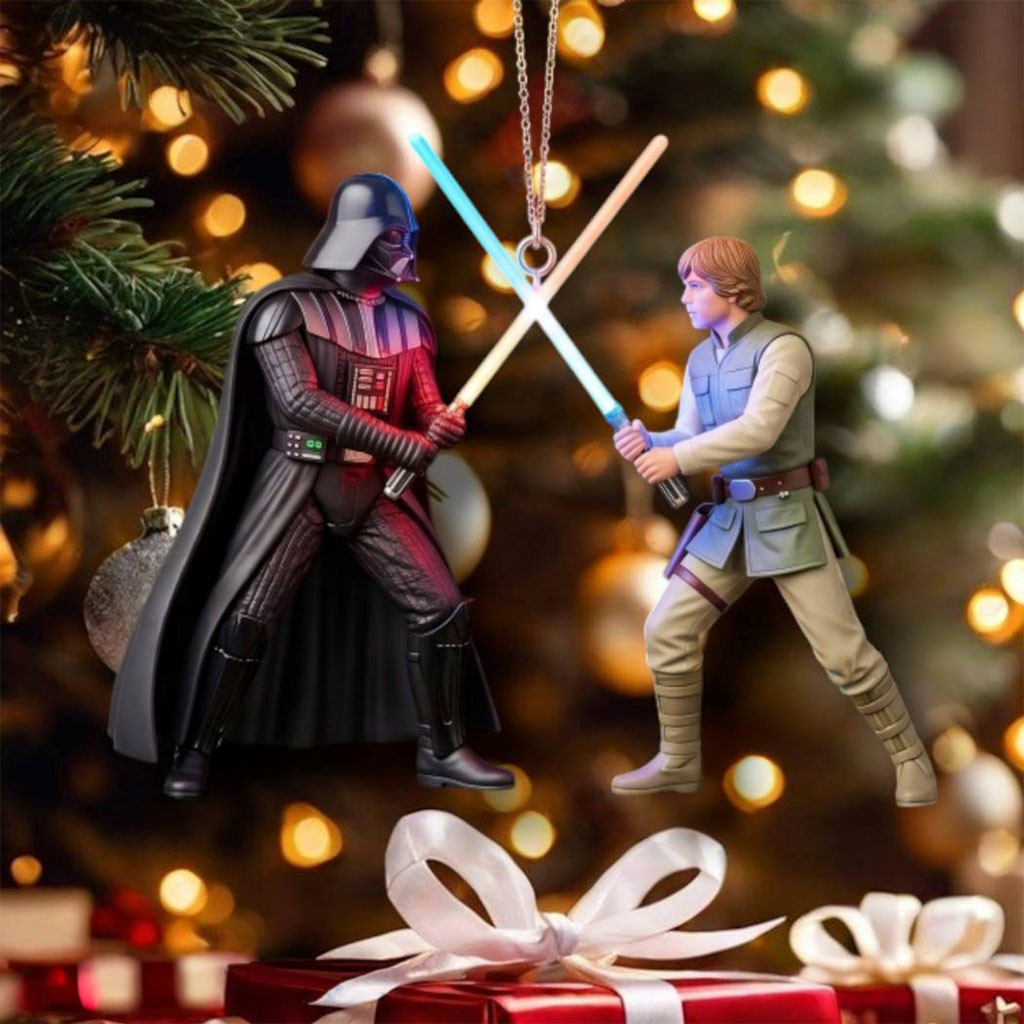 Darth Vader And Luke Skywalker In A Lightsaber Duel Ornament Star Wars Merch Christmas Decor