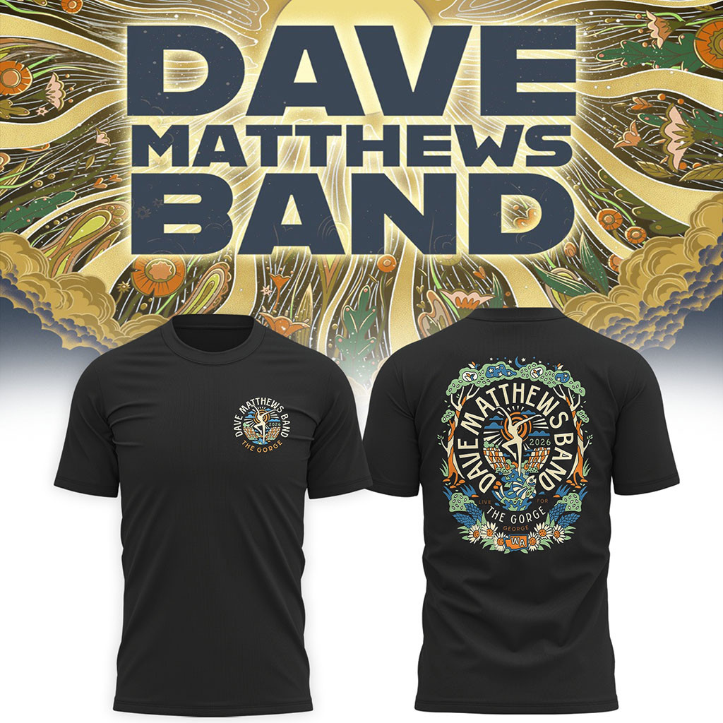 Dave Matthews Band The Gorge 2026 Gig Poster T-Shirt Live At George WA Sep 4 6 Tee DMB Merch