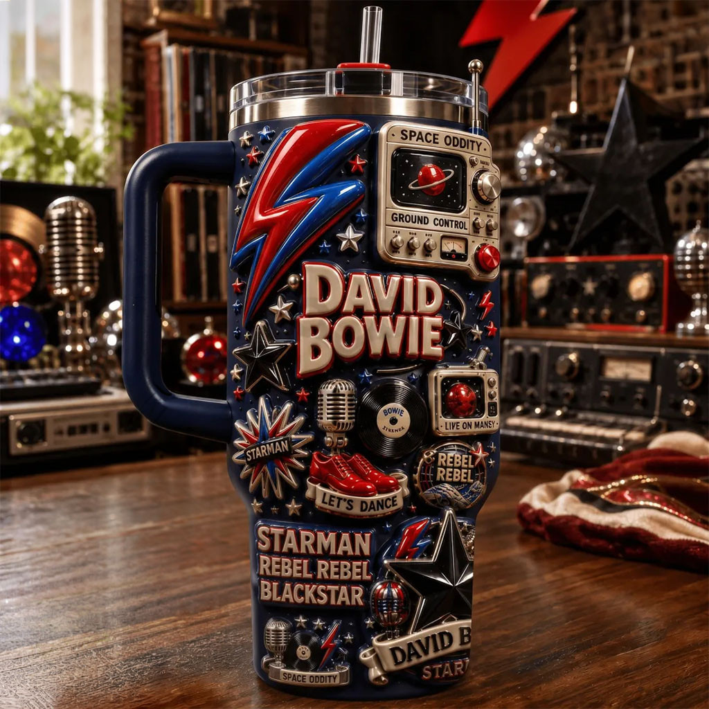 David Bowie Space Oddity Tumbler Starman Rebel Rebel Blackstar Cup David Bowie Merch Fan Gifts