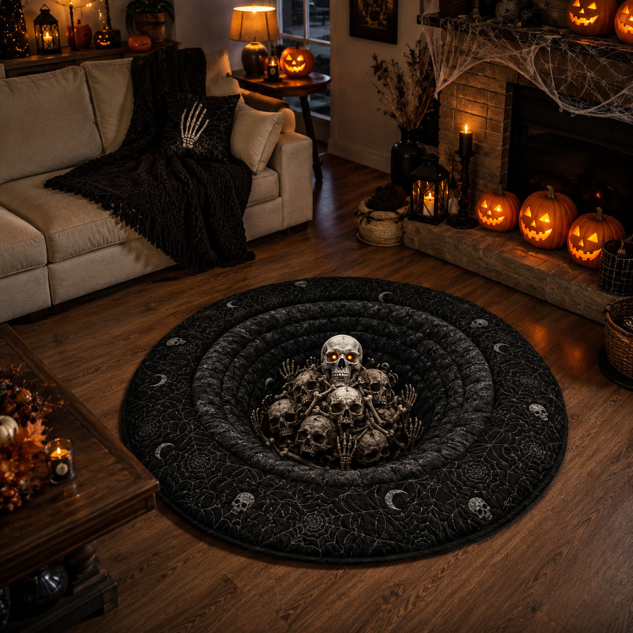 Dead Crawler Quilted Round Mat Indoor Decorations For Halloween Nice Housewarming Gifts