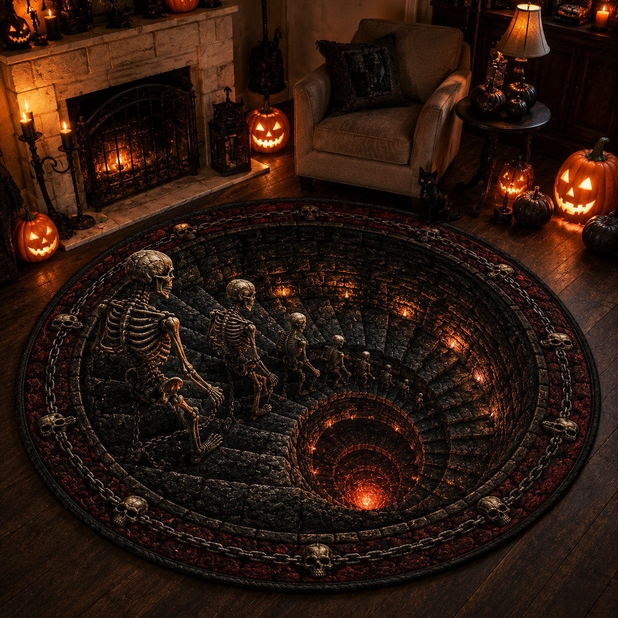 Decay Walker Quilted Round Mat Halloween Room Decor Good Housewarming Presents