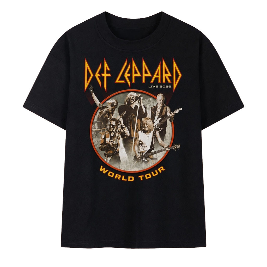 Def Leppard Live 2026 World Tour Vintage Graphic T-Shirt Def Leppard Merch Gifts For Fan