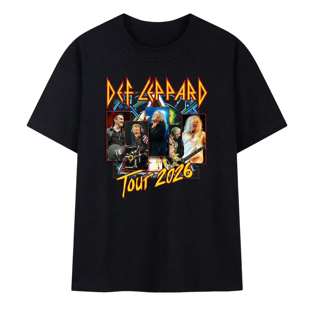 Def Leppard Live Tour 2026 Rock Band Graphic T-Shirt Def Leppard Merch Gifts For Rock Fans